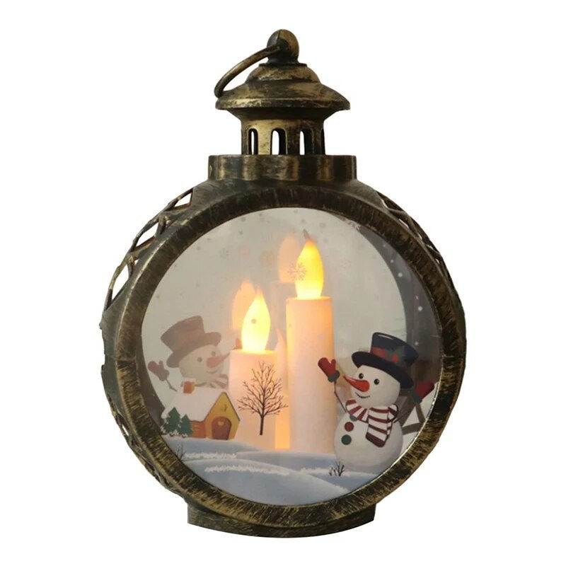 Thumbnail: Christmas LED Candle Light Portable Round Lamp Retro Ornament Santa 