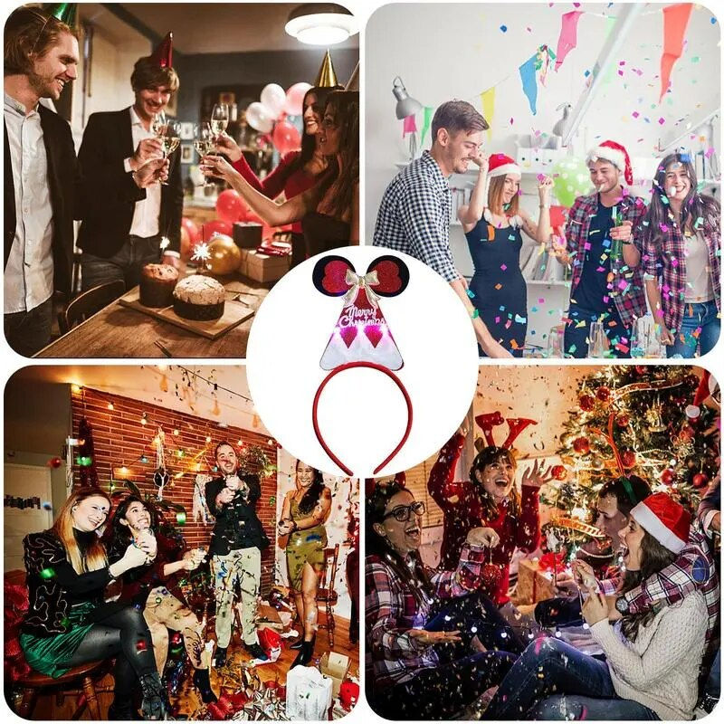 Thumbnail: Christmas Headbands For Women Light Up Reindeer 