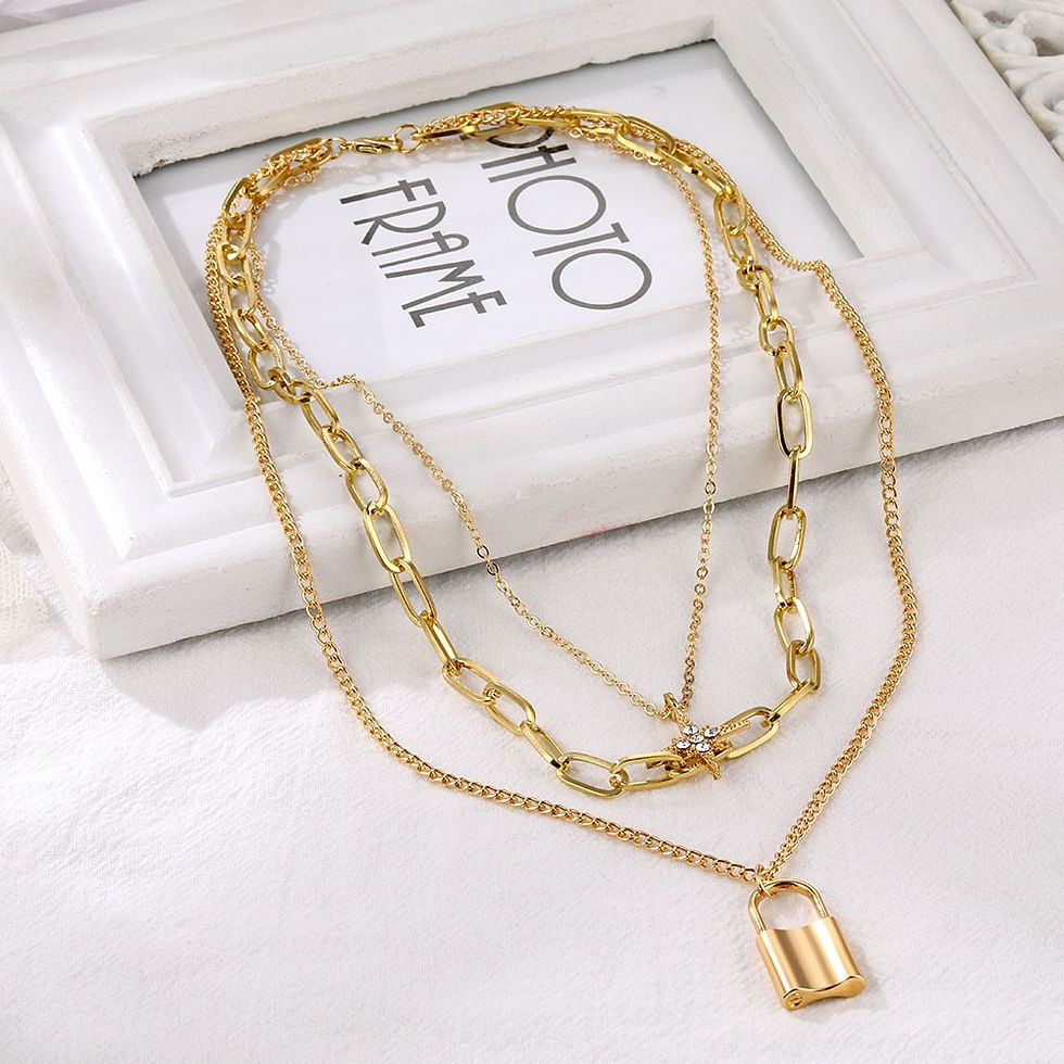 Thumbnail: ZOVOLI Punk Vintage Layered Portrait Coin Pendan Necklace Set