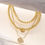Thumbnail: ZOVOLI Punk Vintage Layered Portrait Coin Pendan Necklace Set