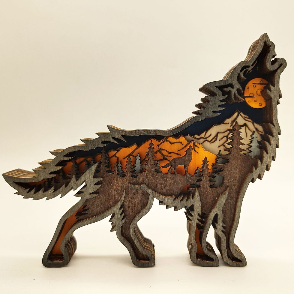 Thumbnail: Christmas Decoration Wooden Animal Carving Handcraft