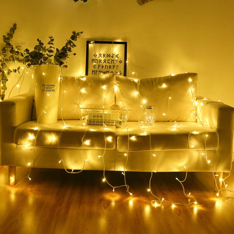 Thumbnail: USB Power Curtain Fairy Lights Christmas Garland Lights LED 
