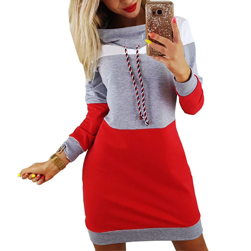 Thumbnail: Women Turtleneck Long Sleeve Hooded Sweatshirt Clothes