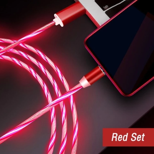 Thumbnail: Flowing Light Magnetic Streamer Data Line Cable for Iphone ,Android ,Typec