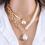 Thumbnail: ZOVOLI Punk Vintage Layered Portrait Coin Pendan Necklace Set