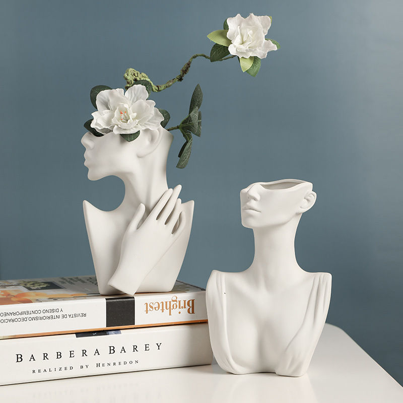 Miniatura: Nordic Style Human Face Creative Ceramic Vase Decor