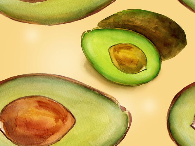 Avocado Watercolor Print