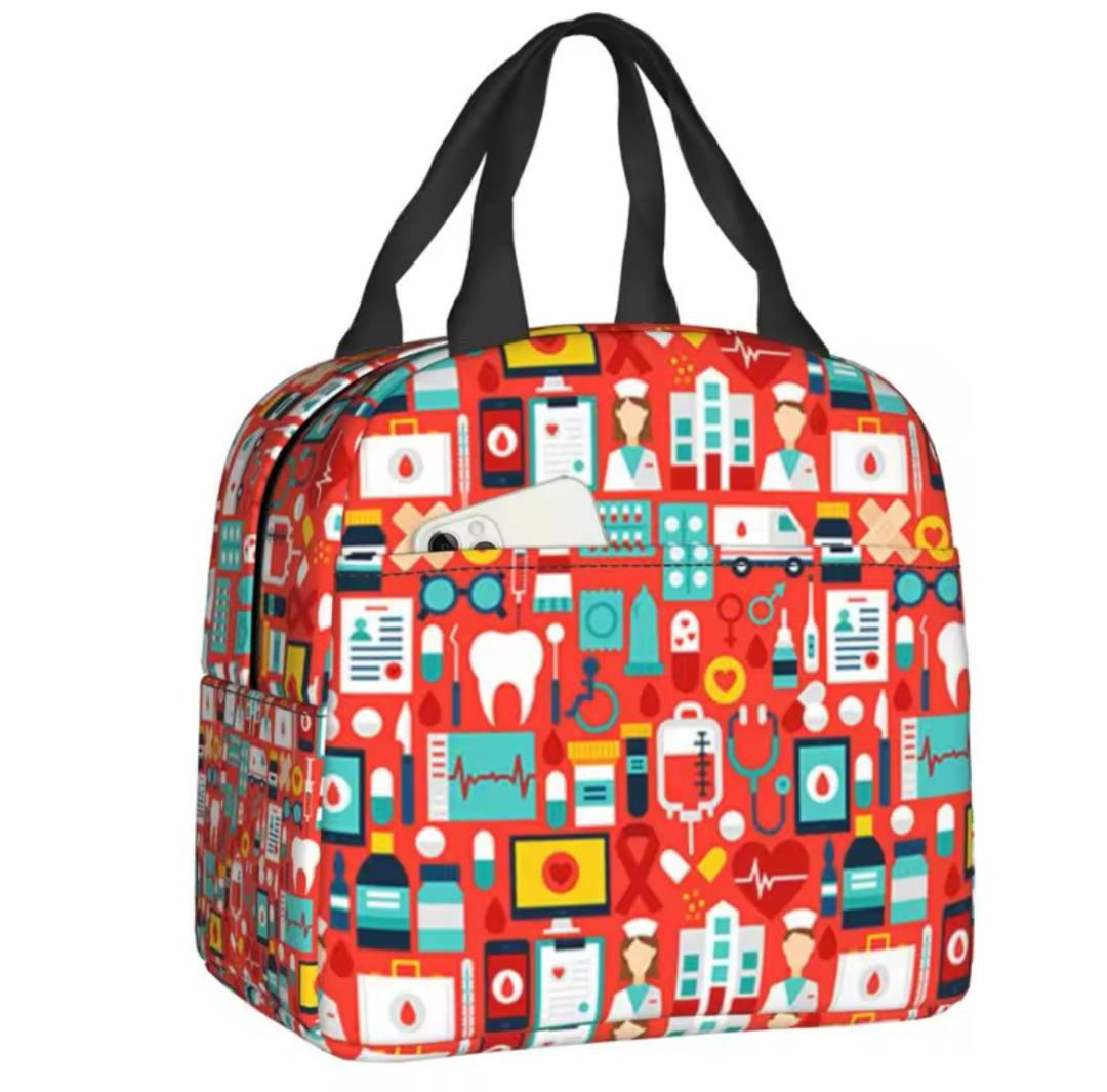 Medical Supply insulated lunch bag (red)