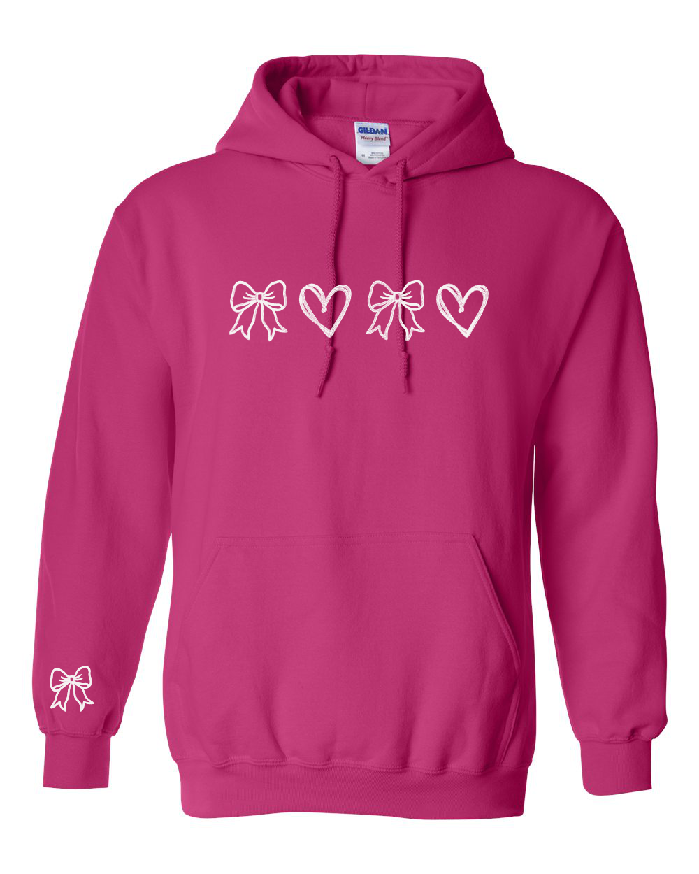 Hearts and Bows Embroidered Hoodie
