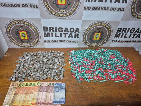 BRIGADA MILITAR PRENDE POR TRÁFICO DE DROGAS EM CIDREIRA RS