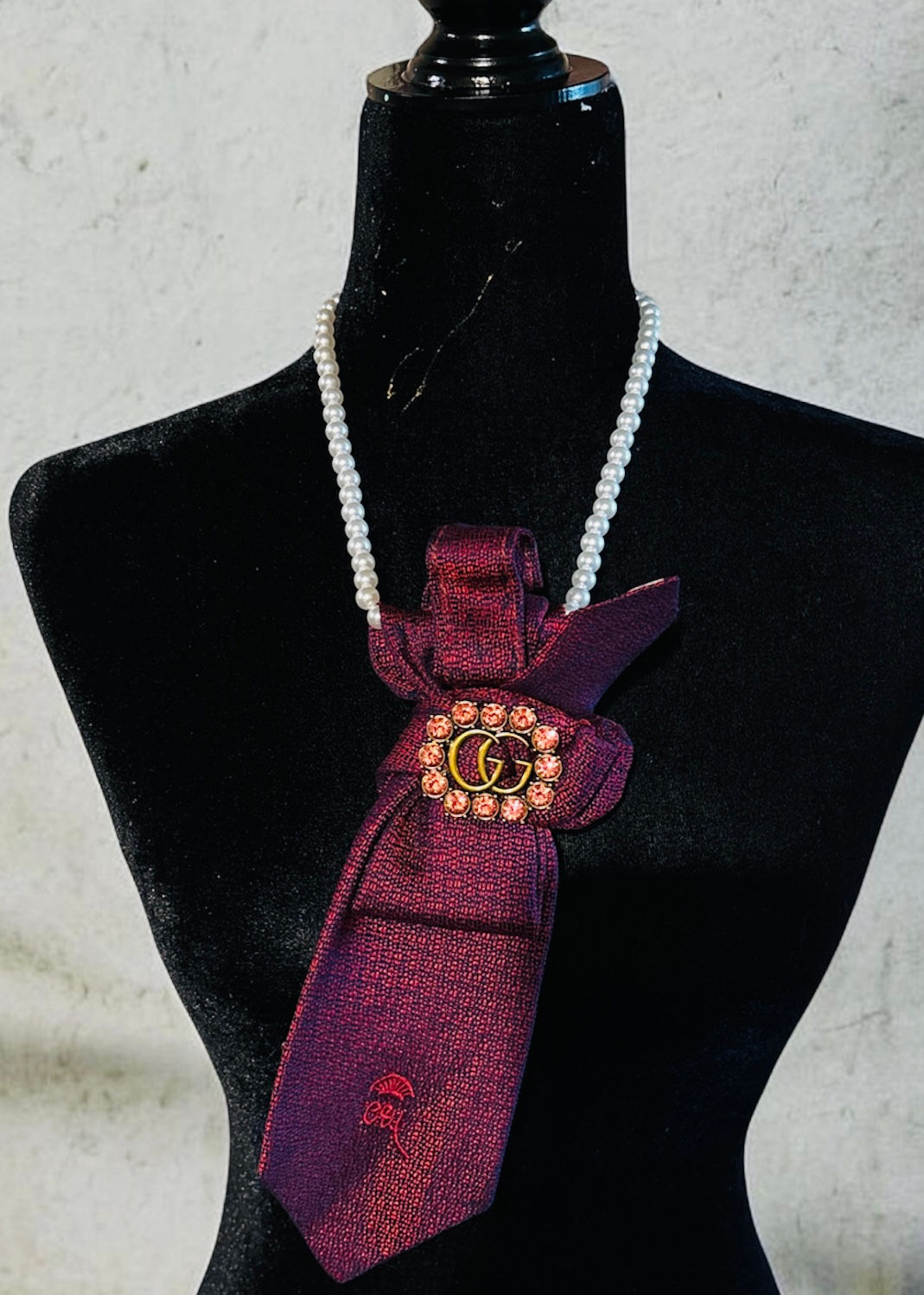Lux Pearl Burgundy Tie