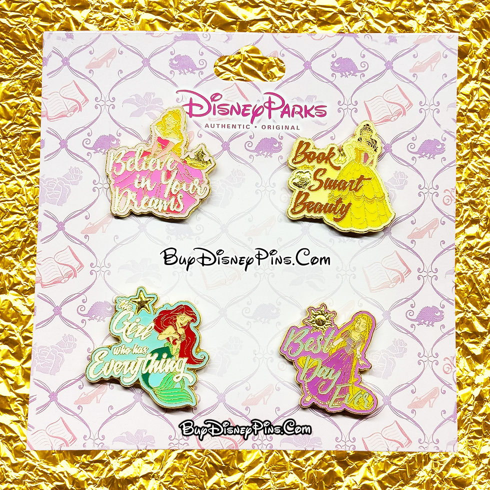 Thumbnail: Princess Booster Belle Ariel Aurora Rapunzel 4 Pin Set
