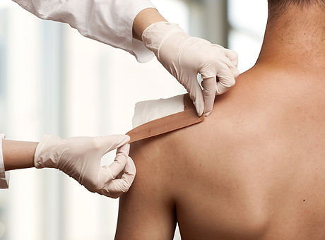 Taping eine Schulter gewickelt