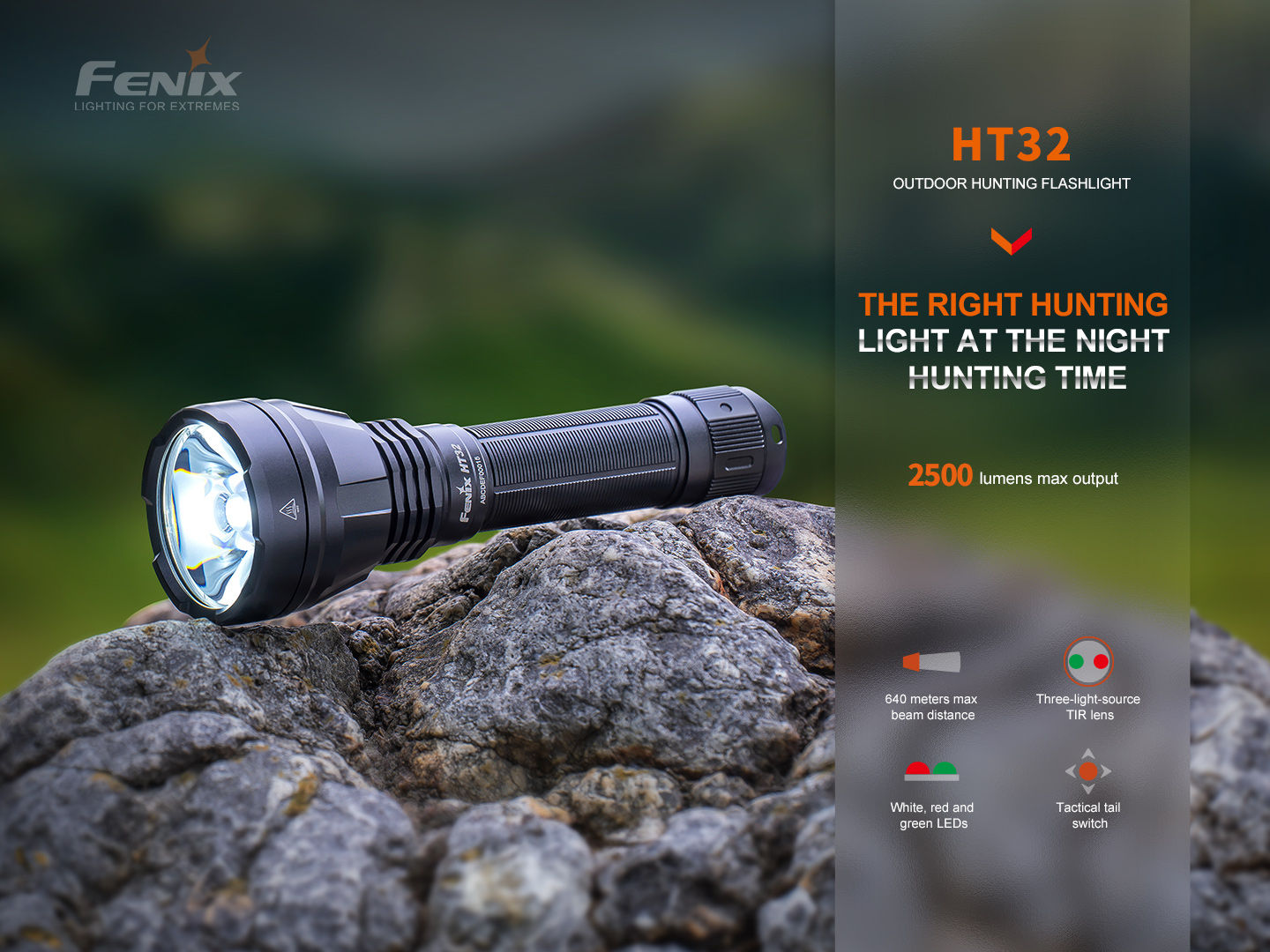 Fenix 2,500 Lumen Hunting Flashlight (HT32)
