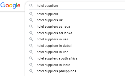 Google Autocomplete for travel search terms