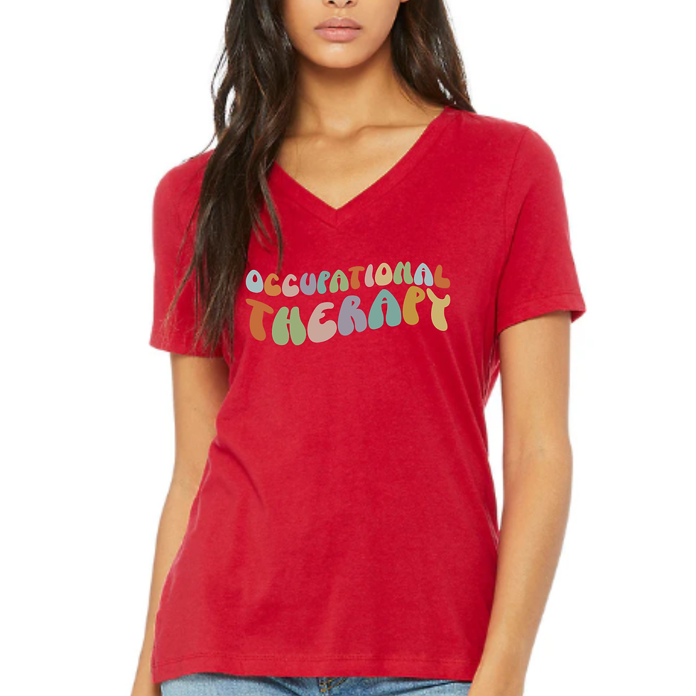 Thumbnail: Retro 70s Bubble Font Occupational Therapy V-neck Shirts