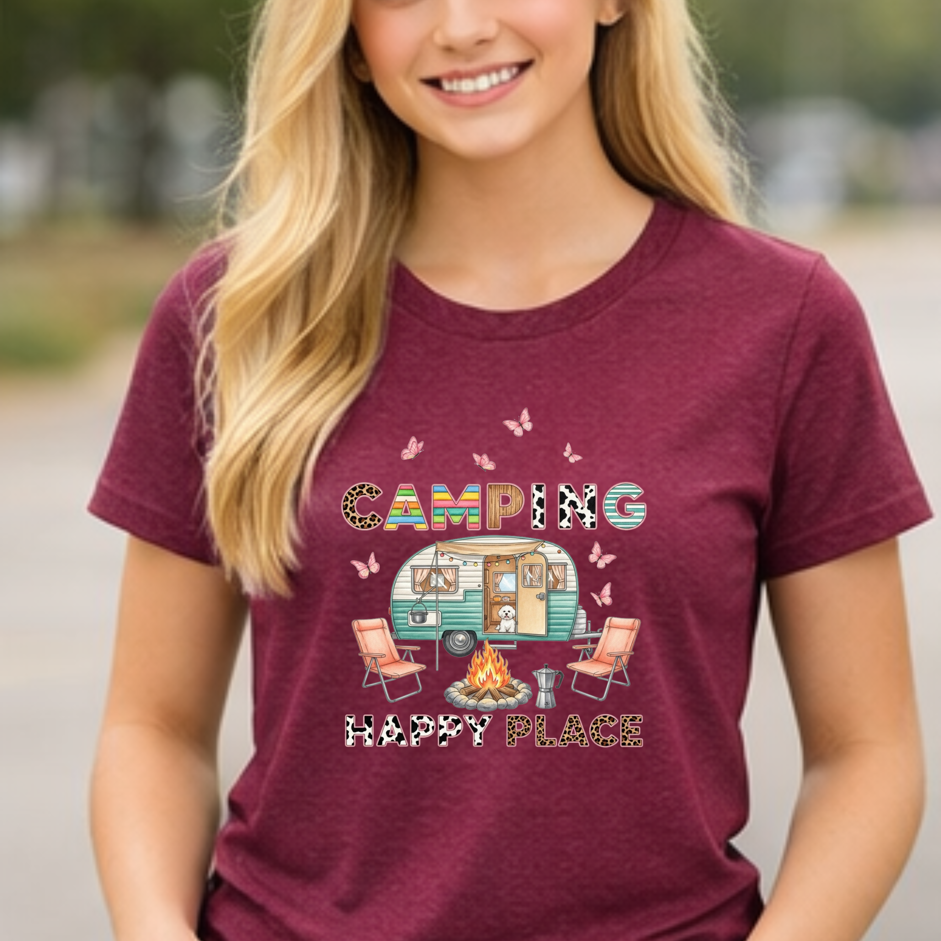 Camping is My Happy Place Softstyle Tee
