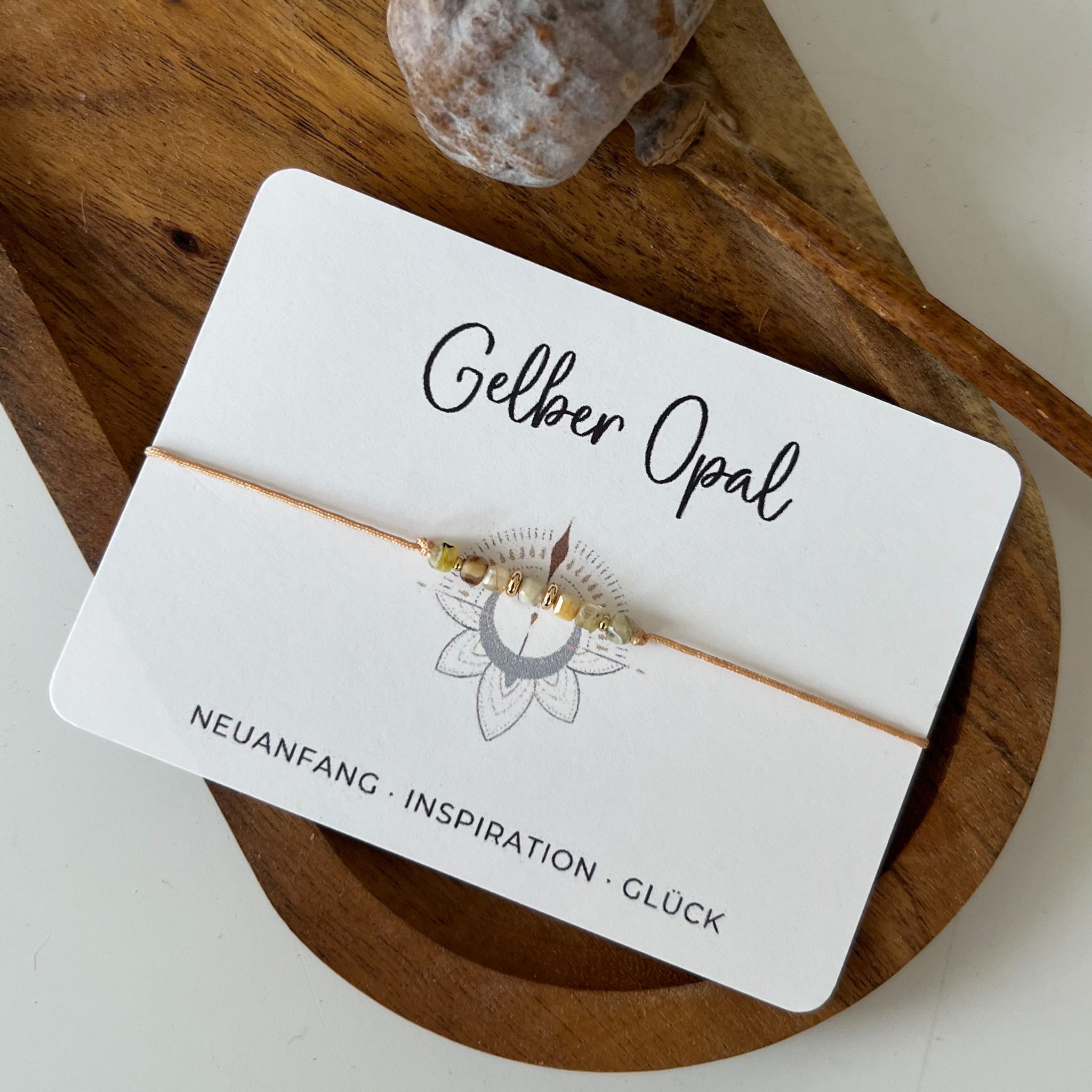 Armband Gelber Opal natürlich begleiten
