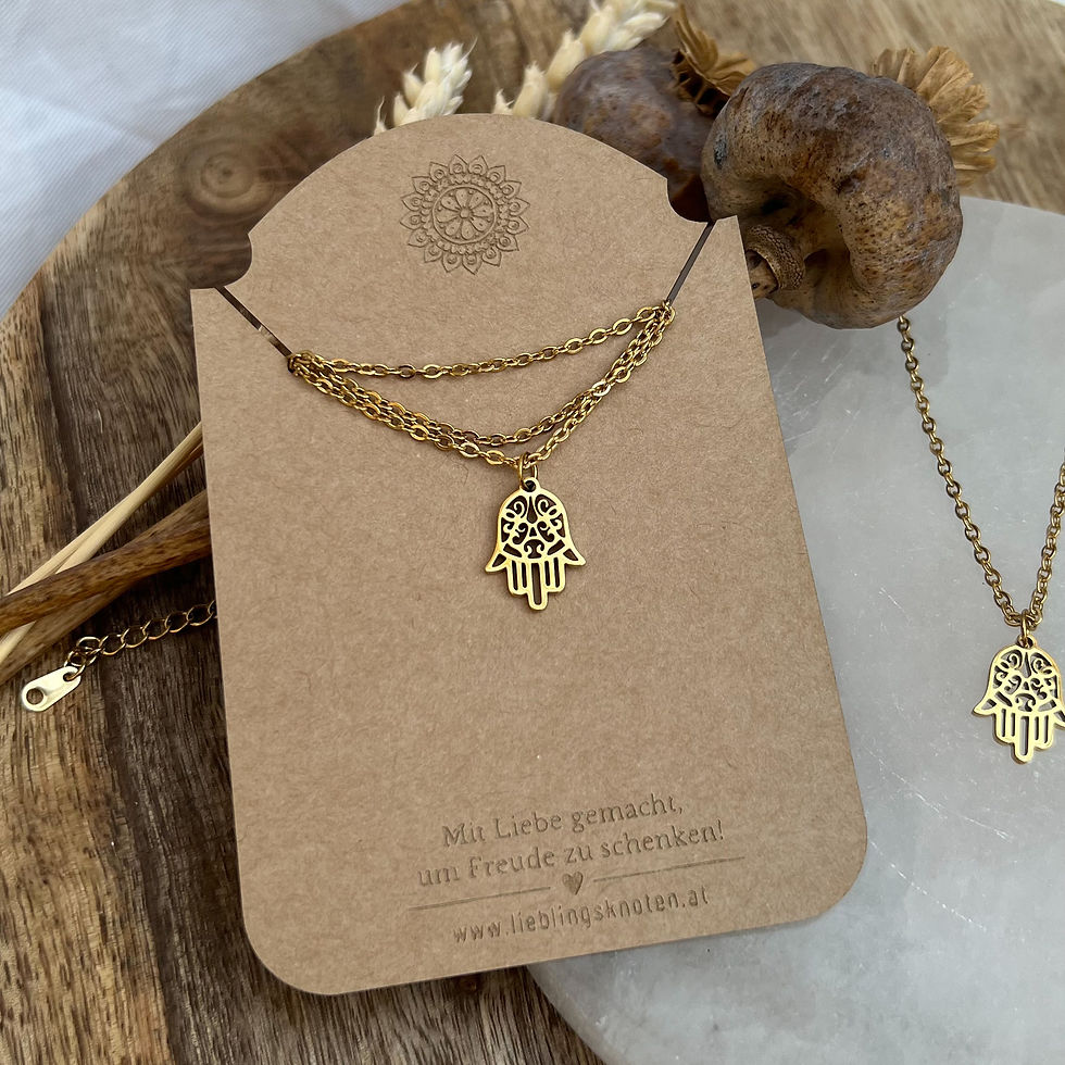 Miniaturbild: Halskette Hamsa gold und silber