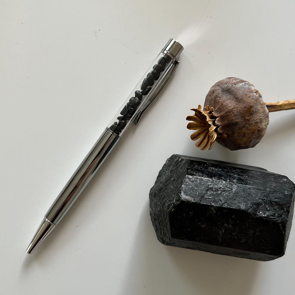 Miniaturbild: Detailansicht des silbernen Turmalin-Kugelschreibers 