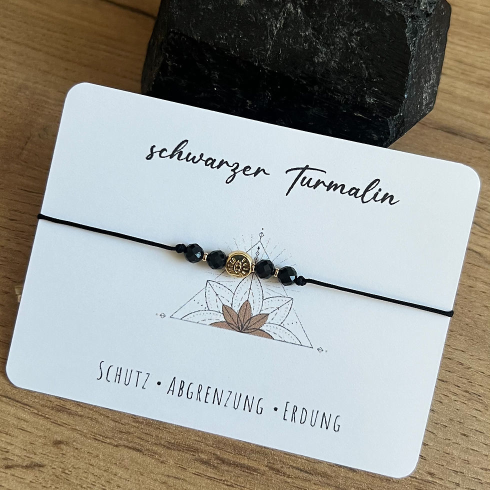 Miniaturbild: Armband schwarzer Turmalin mit Evil Eye
