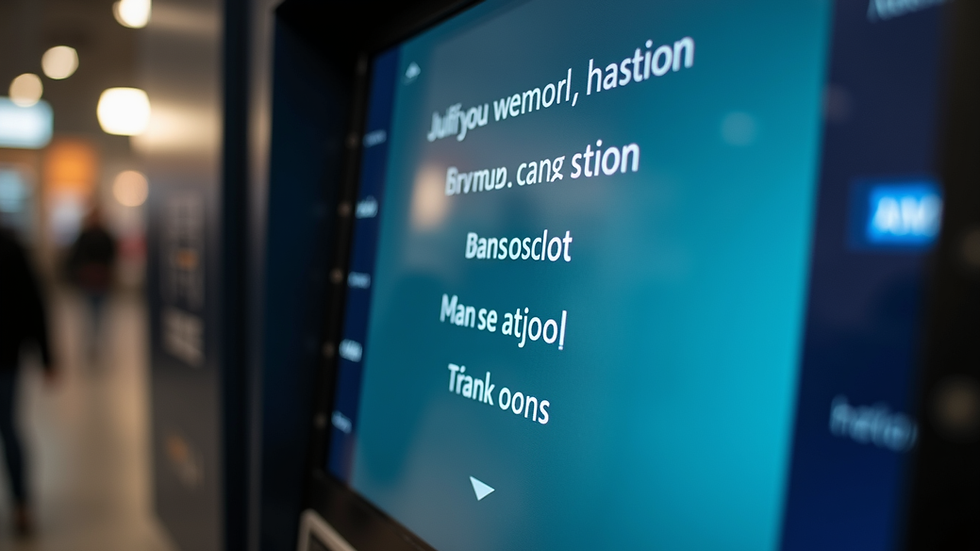 Close-up view of an ATM screen displaying transaction options