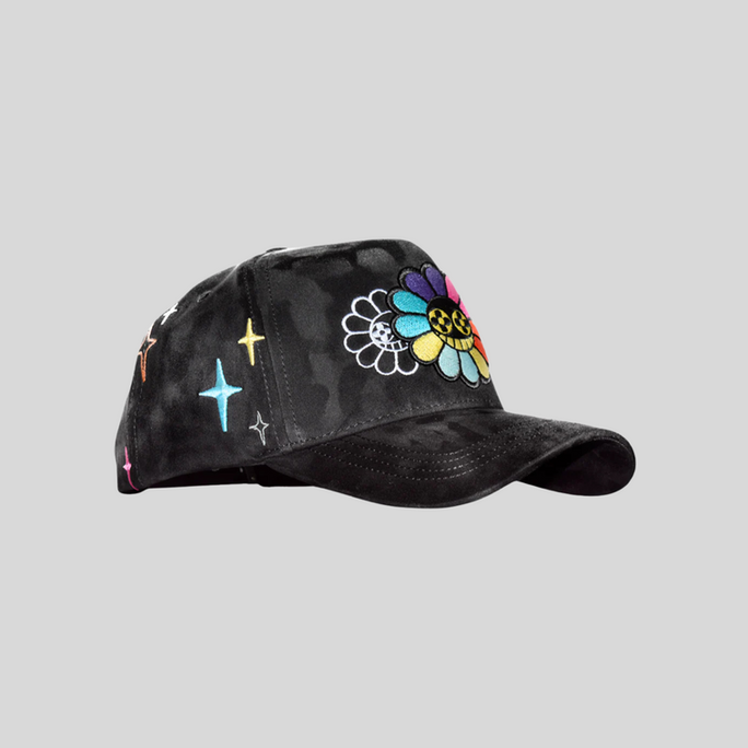 Gorra negra Gazelle x Bad Bunny 'Indoor', camuflaje, flores