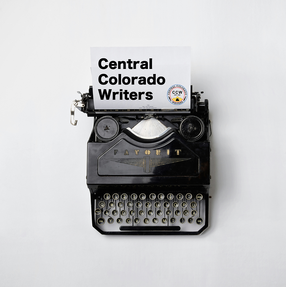 Typewriter with Central Colorado Writers text