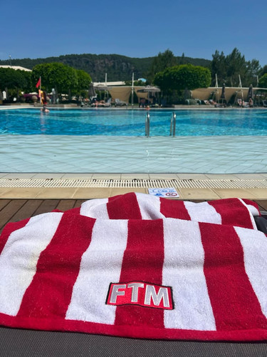 FTM RED WHITE BEACH TOWEL alovesupreme