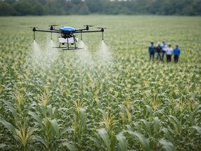 Penggunaan drone NiVO Agrios 20L untuk penyemprotan tanaman jagung