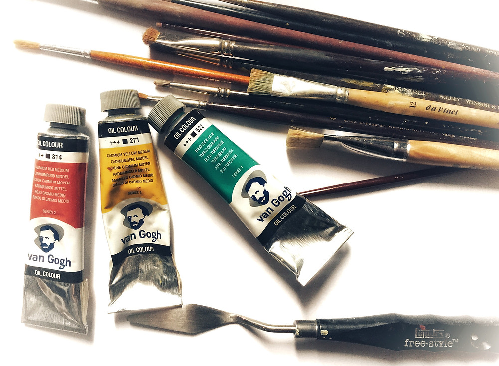 Oil Paint, Paint brushes, Palette knife