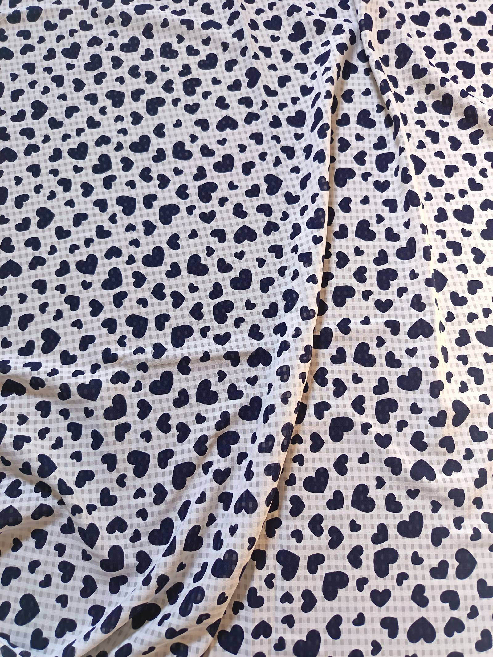 Heart Print Lightweight Fabric