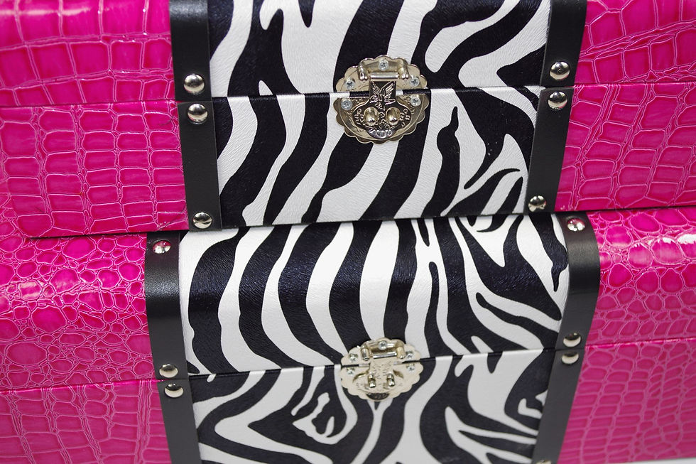 Thumbnail: 2 x Zebra Storage Trunks - 33cm & 39cm