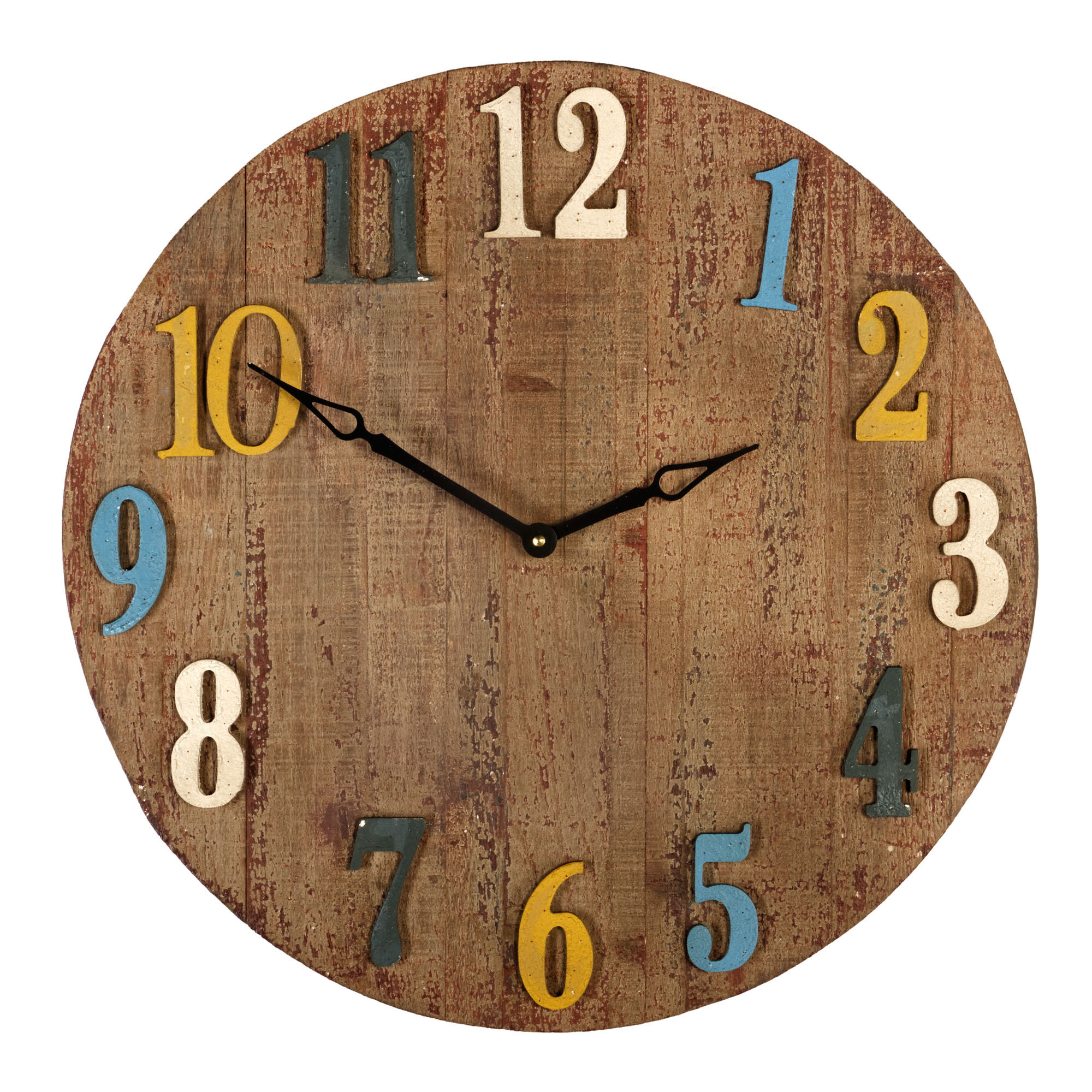 Large Solid Wood Round Clock