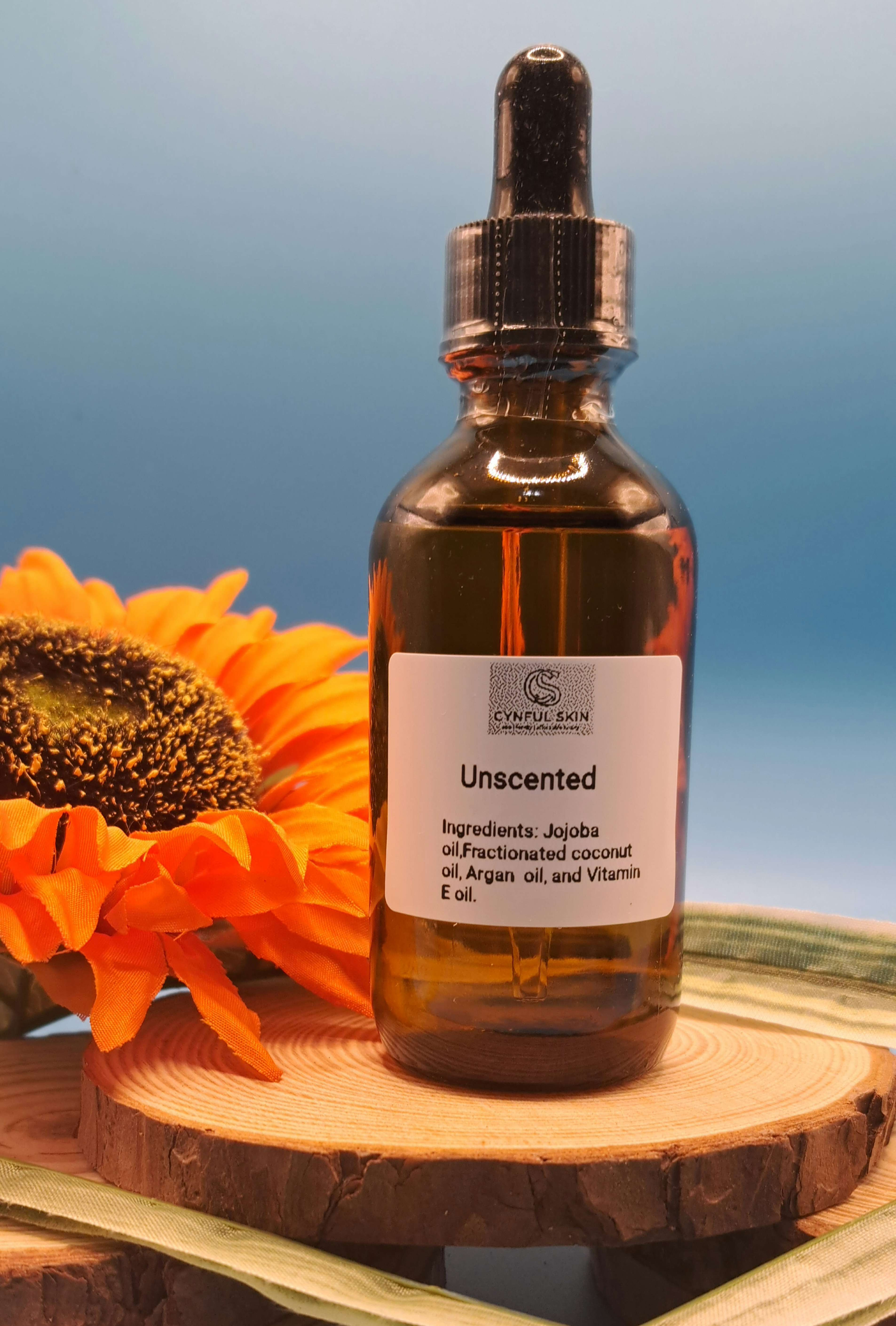 Unscented Men's Beard Oil 2 oz Dropper Glass Bottle