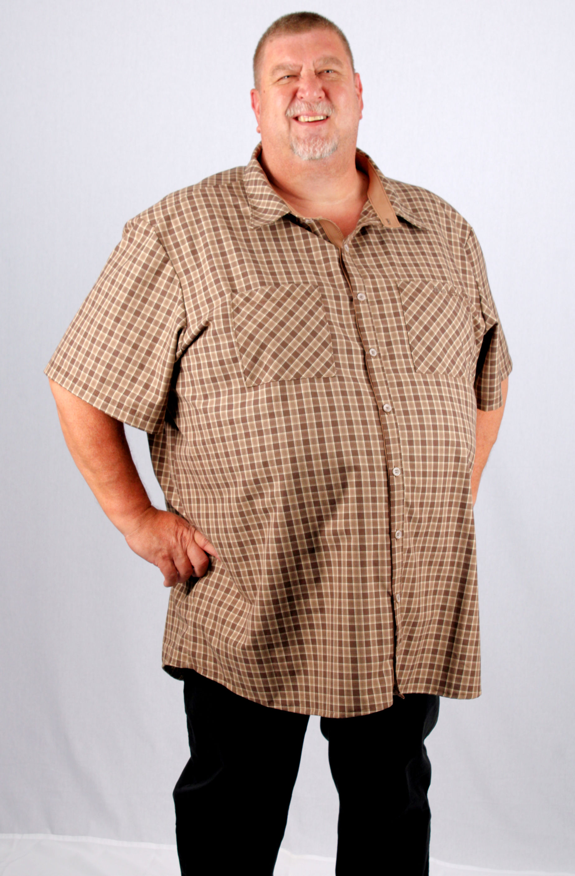 Brown blocks Short-sleeve