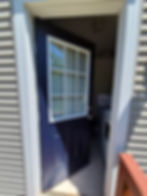 Painting & Ceiling Projects: Freshly painted dark blue door