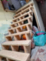 Wooden staircase frame for painting and ceiling projects