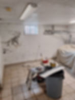 Painting & Ceiling Projects: Basement wall prep and repair.