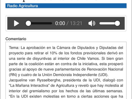 Entrevista a presidenta de la UDI (Radio Agricultura)