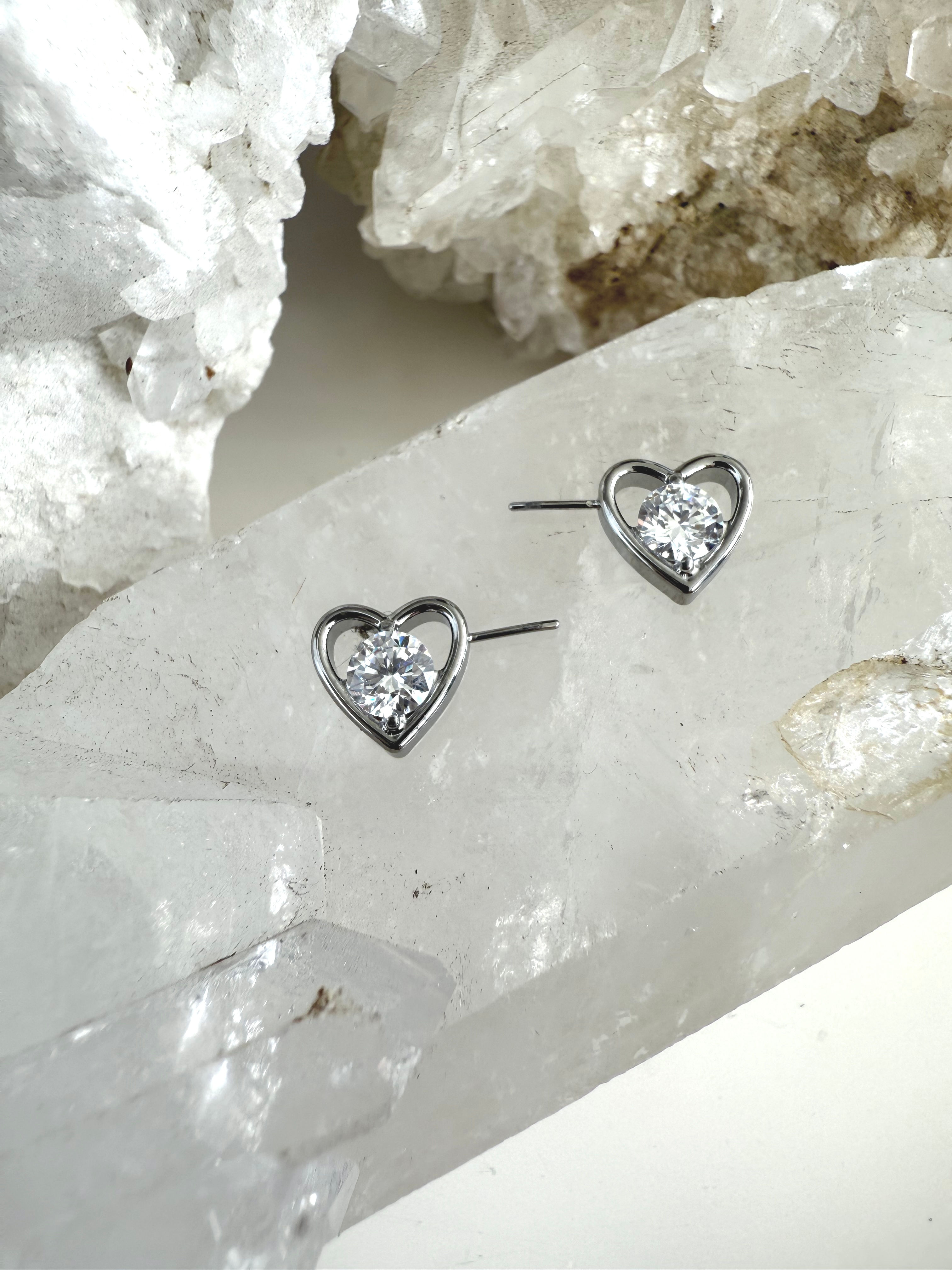 Top corazón zirconia par (pin)