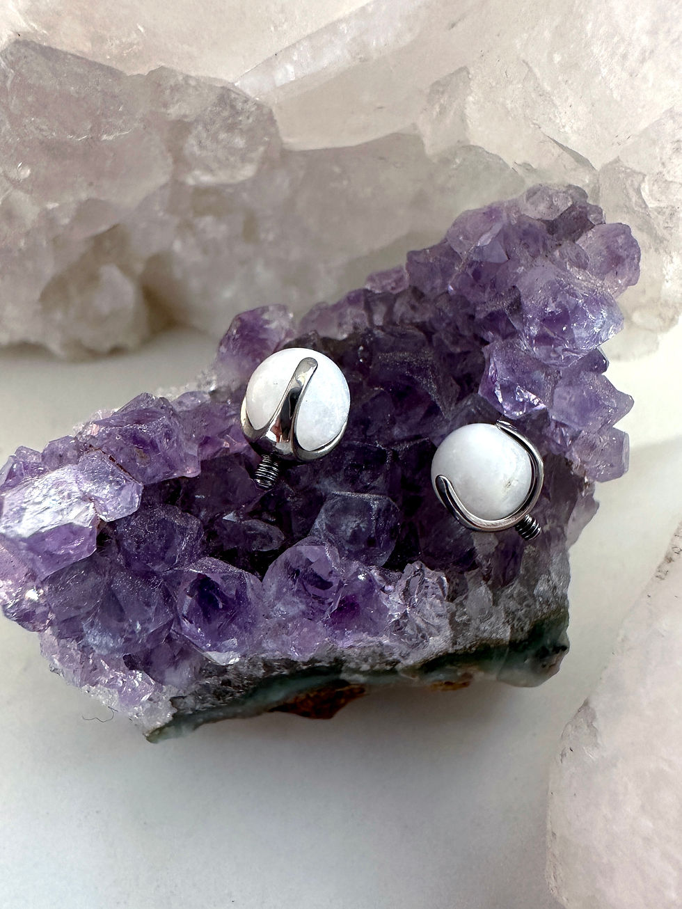 Miniatura: Top piedra luna engastada (16g & 14g)