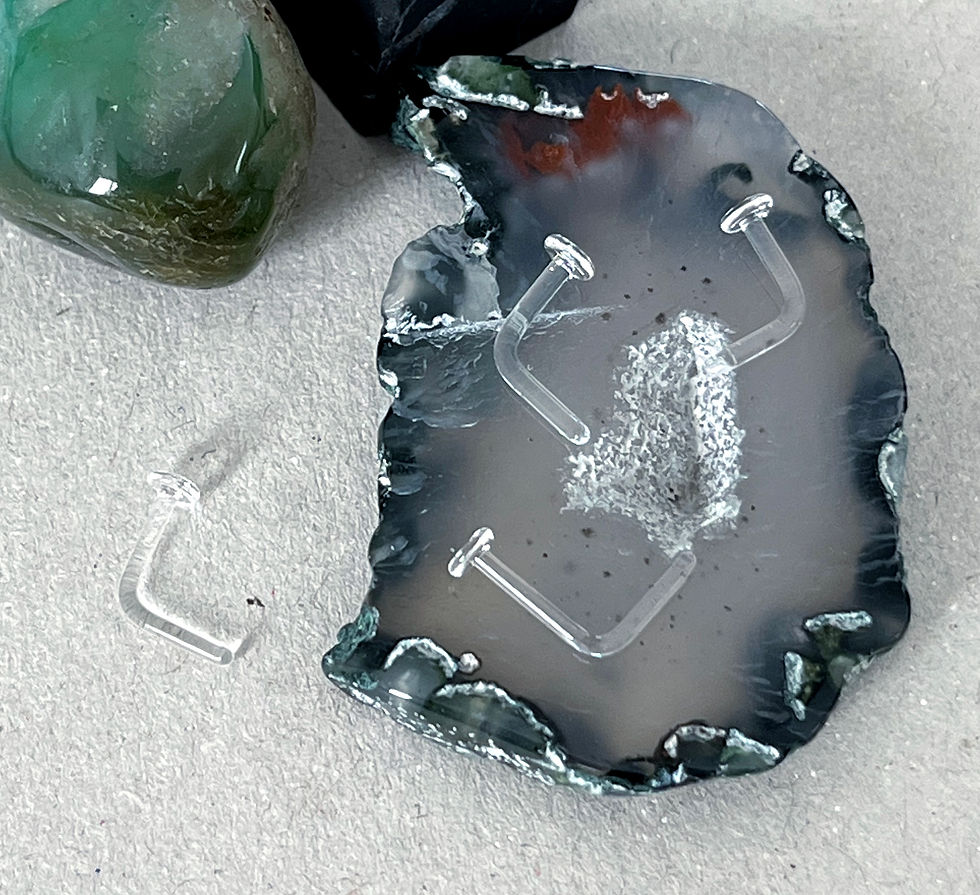 Miniatura: Retenedor nostril de vidrio en "L"(18g)