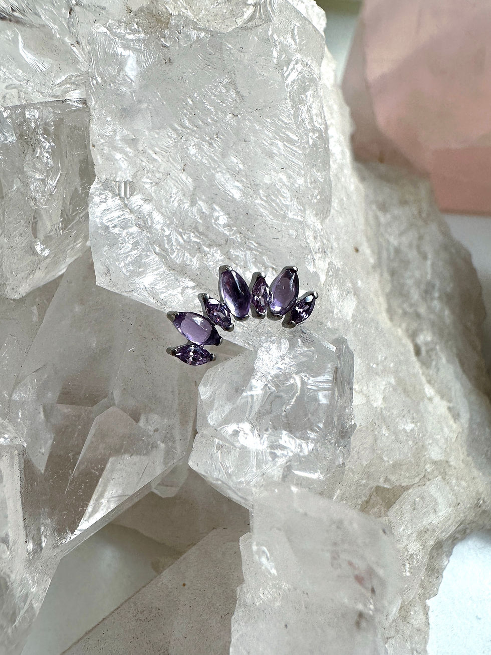 Top Marquise zirconias y cuarzo rosa (16g)