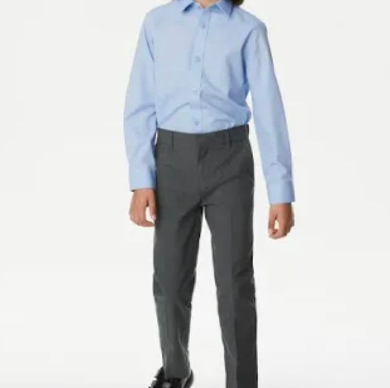 Thumbnail: Boys School Trousers Slim Fit  Grey / Black  Adjustable Waist Age 4 - 15 Year 