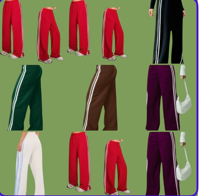 Thumbnail: GIRLS EX STORE  mix colours SIDE STRIPE WIDE LEG JOGGERS