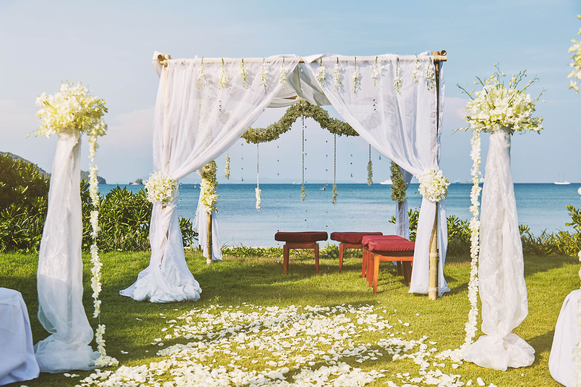 Pop up wedding with popup backdrop