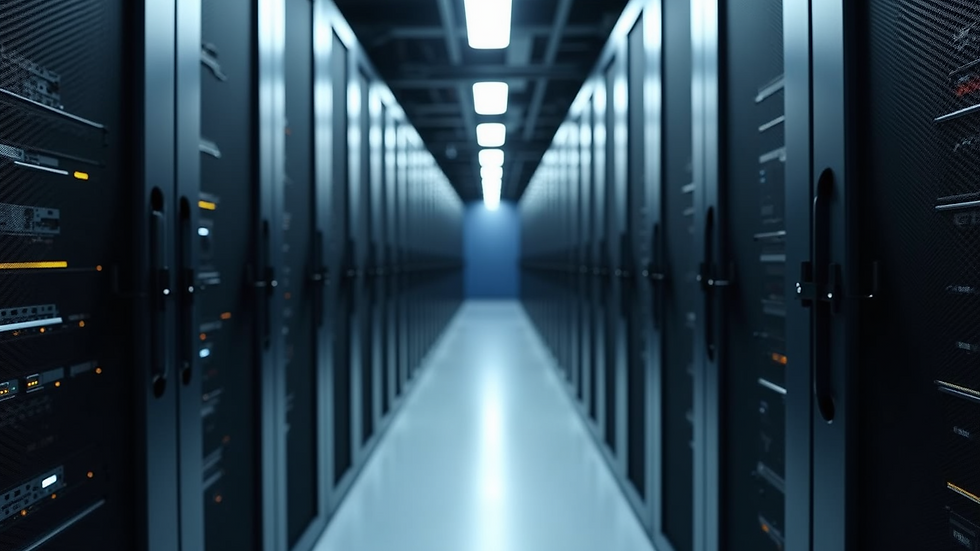 High angle view of a computer server room