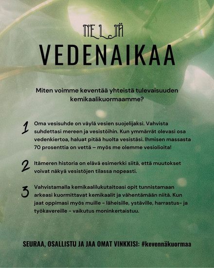 Neljä vedenaikaa: kevennä tulevaisuuden kemikaalikuormaa kakkina vuodenaikoina