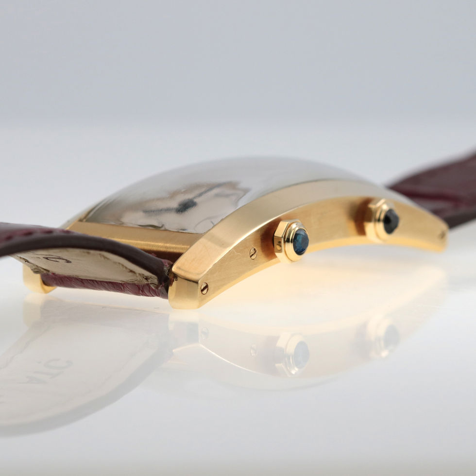 Cartier Tank Cintree Dual Time Zone Yellow Gold lug crowns 2
